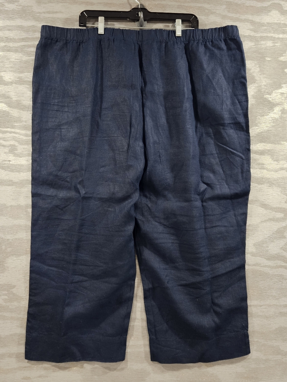 J. Jill Love Linen Dark Blue SZ 3X Pull On Capris W/Pockets 100% Linen - Picture 2 of 10